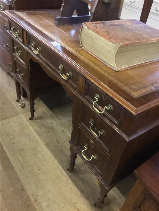 Late Victorian mahogany desk, W.3ft 2.5in.(-)